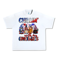 White Chillin' with my gnomies 4th of July Urban Heavy Tee - CowGirlArtShop