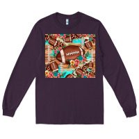 Plum football leopard cowhide Long Sleeve Tee - JahusDesignShop
