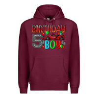 Burgundy birthday boy 5 Premium Hoodie - BundleAndBundleShop