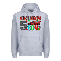 Heather Grey birthday boy 5 Premium Hoodie - BundleAndBundleShop