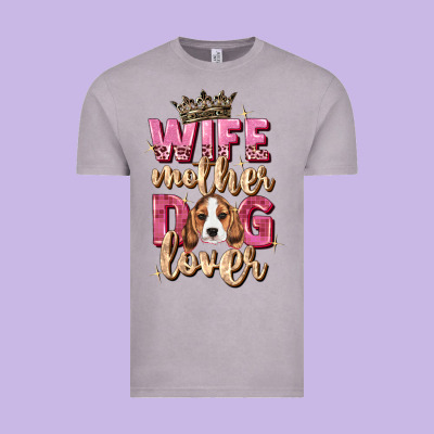 Wife Mother Dog Lover Vintage Tee Designed By Zillion Design Studio