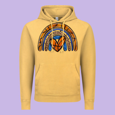Basketball Rainbow Vintage Hoodie Designed By Zillion Design Studio