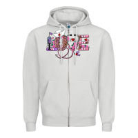 Dove Grey valentine's day nurse love Zipper Hoodie - AdoDesignShop