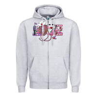 Heather Grey valentine's day nurse love Zipper Hoodie - AdoDesignShop