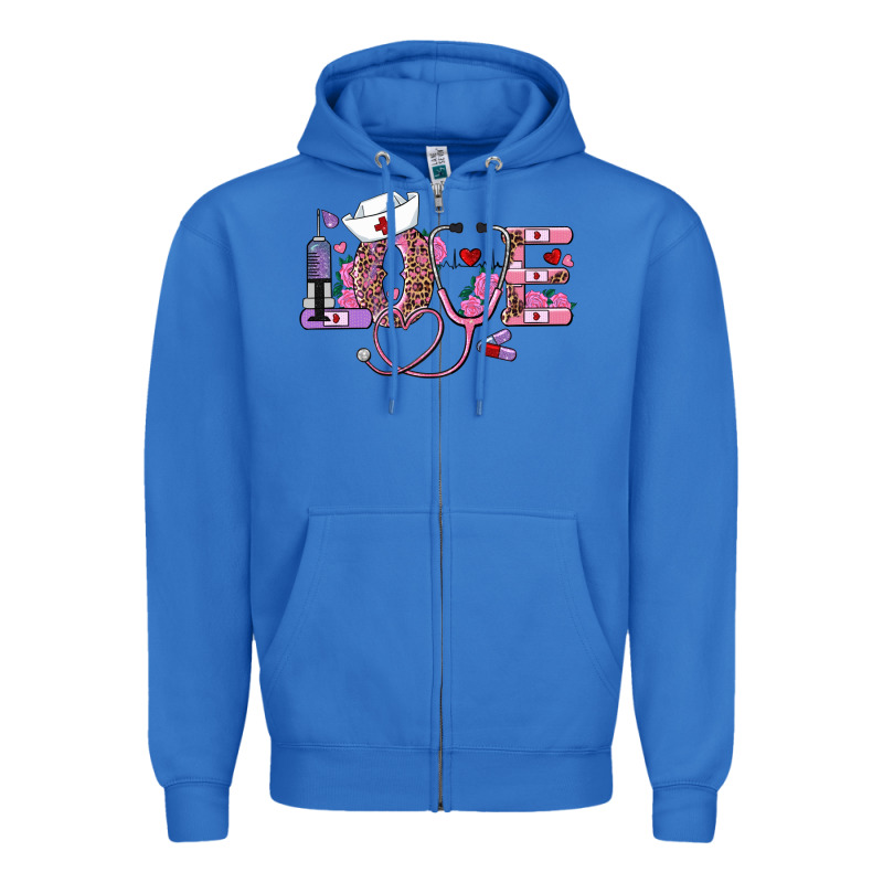 Valentine's Day Nurse Love Zipper Hoodie by AdoDesignShop | Teevron