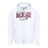 White valentine's day nurse love Zipper Hoodie - AdoDesignShop