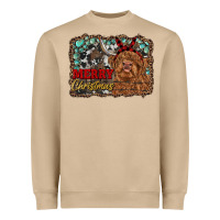 Merry Christmas Highland Cow Heavyweight Sweatshirt | Teevron