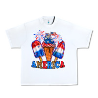 White 4th of July America ice creams Urban Heavy Tee - Neo Western