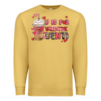 Antique Gold v is for valentine venti coffee cup Premium Sweatshirt - MaliasSmallBusiness