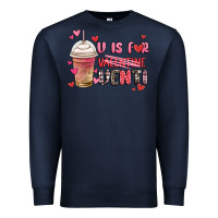 Navy v is for valentine venti coffee cup Premium Sweatshirt - MaliasSmallBusiness