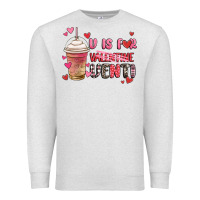 Oatmeal Heather v is for valentine venti coffee cup Premium Sweatshirt - MaliasSmallBusiness
