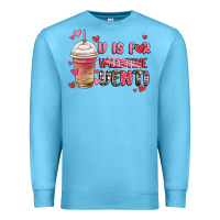 Ocean Blue v is for valentine venti coffee cup Premium Sweatshirt - MaliasSmallBusiness