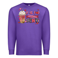 Purple v is for valentine venti coffee cup Premium Sweatshirt - MaliasSmallBusiness