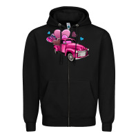 Black truck with hearts Zipper Hoodie - AdoDesignShop