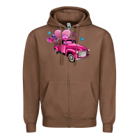 Chestnut truck with hearts Zipper Hoodie - AdoDesignShop