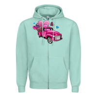 Seafoam truck with hearts Zipper Hoodie - AdoDesignShop