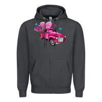 Smoke truck with hearts Zipper Hoodie - AdoDesignShop