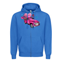 True Royal truck with hearts Zipper Hoodie - AdoDesignShop