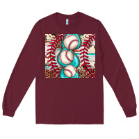 Burgundy baseball leopard cowhide turquoise Long Sleeve Tee - JahusDesignShop