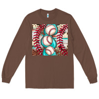 Chestnut baseball leopard cowhide turquoise Long Sleeve Tee - JahusDesignShop