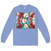 Colony Blue baseball leopard cowhide turquoise Long Sleeve Tee - JahusDesignShop