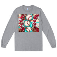 Heather Grey baseball leopard cowhide turquoise Long Sleeve Tee - JahusDesignShop