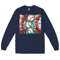 Navy baseball leopard cowhide turquoise Long Sleeve Tee - JahusDesignShop