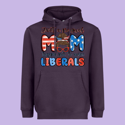 Just A Normal Mom Trying Not To Raise Liberals Heavyweight Hoodie Designed By Maliassmallbusiness