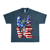 Midnight Navy Love 4th of July with gnomes 4th of july Urban Heavy Tee - CowGirlArtShop