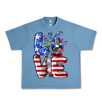 Pebble Blue Love 4th of July with gnomes 4th of july Urban Heavy Tee - CowGirlArtShop