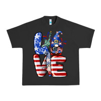 Pigment Black Love 4th of July with gnomes 4th of july Urban Heavy Tee - CowGirlArtShop
