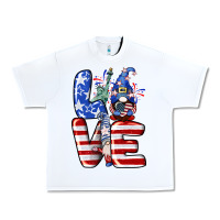 White Love 4th of July with gnomes 4th of july Urban Heavy Tee - CowGirlArtShop
