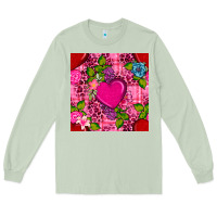 Matcha valentines day flower heart with leopard seamless pattern Long Sleeve Tee - BundleAndBundleShop