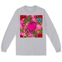 Moon Dust valentines day flower heart with leopard seamless pattern Long Sleeve Tee - BundleAndBundleShop