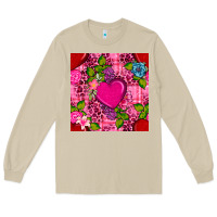 Mushroom valentines day flower heart with leopard seamless pattern Long Sleeve Tee - BundleAndBundleShop
