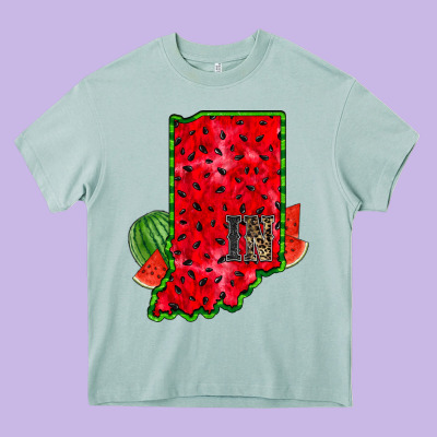 Indiana Watermelon Heavy Core Tee Designed By Racoondesign