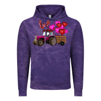 Cloud Purple valentine's day pink tractor with pin heart balloons Vintage Hoodie - RanaPortraitStore