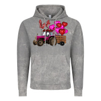 Cloud Rock valentine's day pink tractor with pin heart balloons Vintage Hoodie - RanaPortraitStore