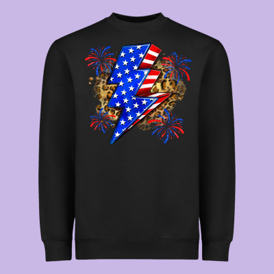 American Lightning Bolt Heavyweight Sweatshirt Designed By Zillion Design Studio
