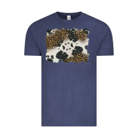 Vintage Denim black and white cowhide background Vintage Tee - BarkalooDesign