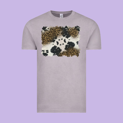 Black And White Cowhide Background Vintage Tee Designed By Barkaloodesign