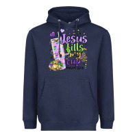 Navy mardi gras jesus fills my cup Heavyweight Hoodie - MaliasSmallBusiness
