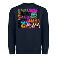 Navy mama gemstone sunflower Heavyweight Sweatshirt - texasbilliewilder