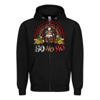Black rainbow and hohoho with gnome Zipper Hoodie - AdoDesignShop