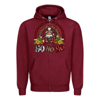 Burgundy rainbow and hohoho with gnome Zipper Hoodie - AdoDesignShop