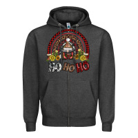 Charcoal Heather rainbow and hohoho with gnome Zipper Hoodie - AdoDesignShop