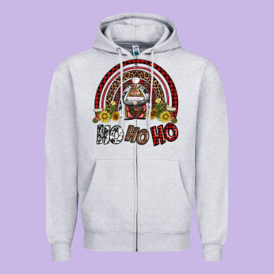 Rainbow And Hohoho With Gnome Zipper Hoodie Designed By Adodesignshop
