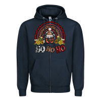 Navy rainbow and hohoho with gnome Zipper Hoodie - AdoDesignShop