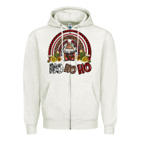 Oatmeal Heather rainbow and hohoho with gnome Zipper Hoodie - AdoDesignShop