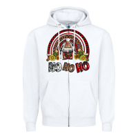 White rainbow and hohoho with gnome Zipper Hoodie - AdoDesignShop